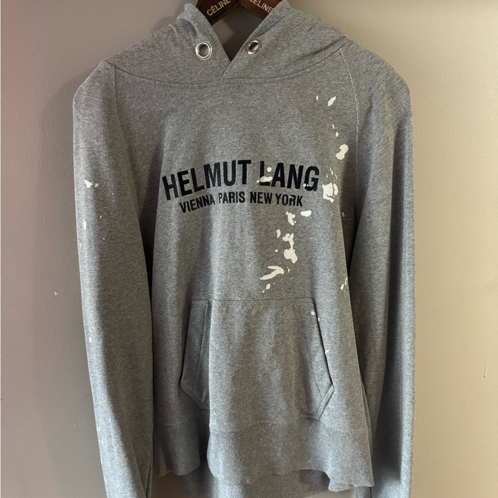 Helmut Lang Gray Hoodie with Logo